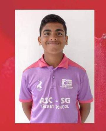 Jayadev J Nair has been selected to U-14 state cricket team as vice captain.